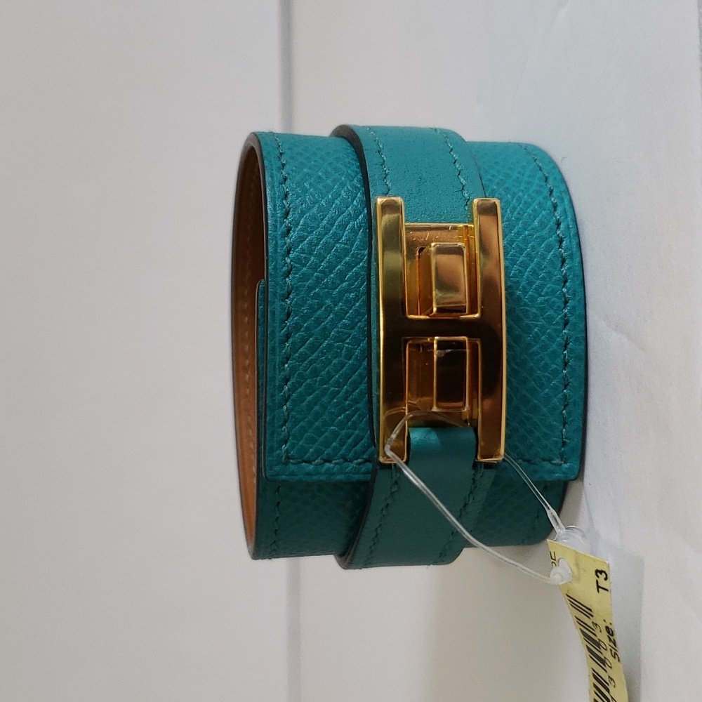 Brand New Hermès Manchette Drag Leather Bracelet SZ T3